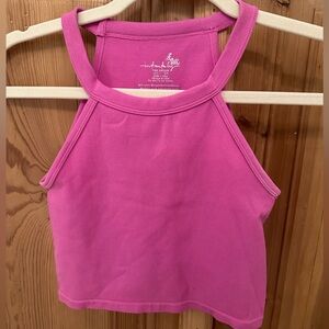 Free People cropped tank top. Size XS/S. Pink. Like new condition